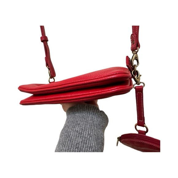 🇨🇦 ROOTS Twinsie Bag 2.0 Cloud Leather Crossbody bag and matching coin pouch - Picture 7 of 14